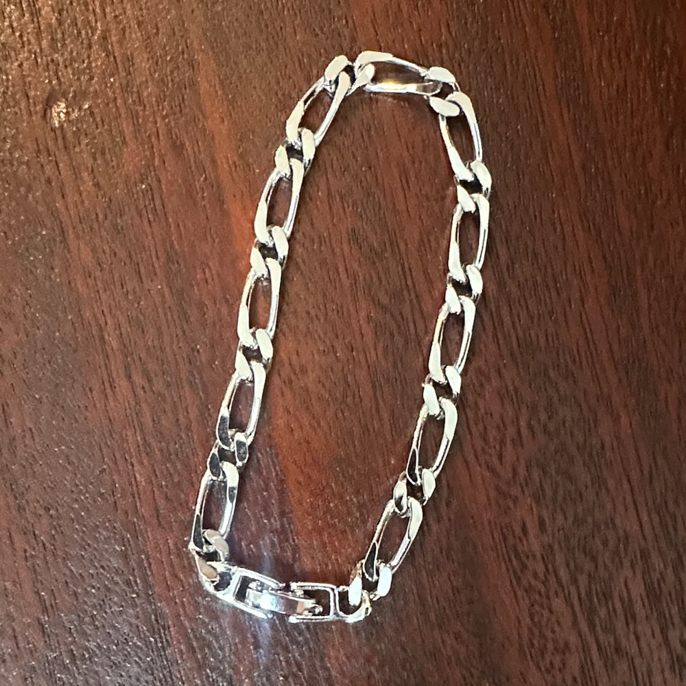 Vintage Silver Monet Figaro Chain Bracelet